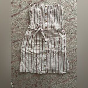 Abercrombie & Fitch White and Red Striped Dress